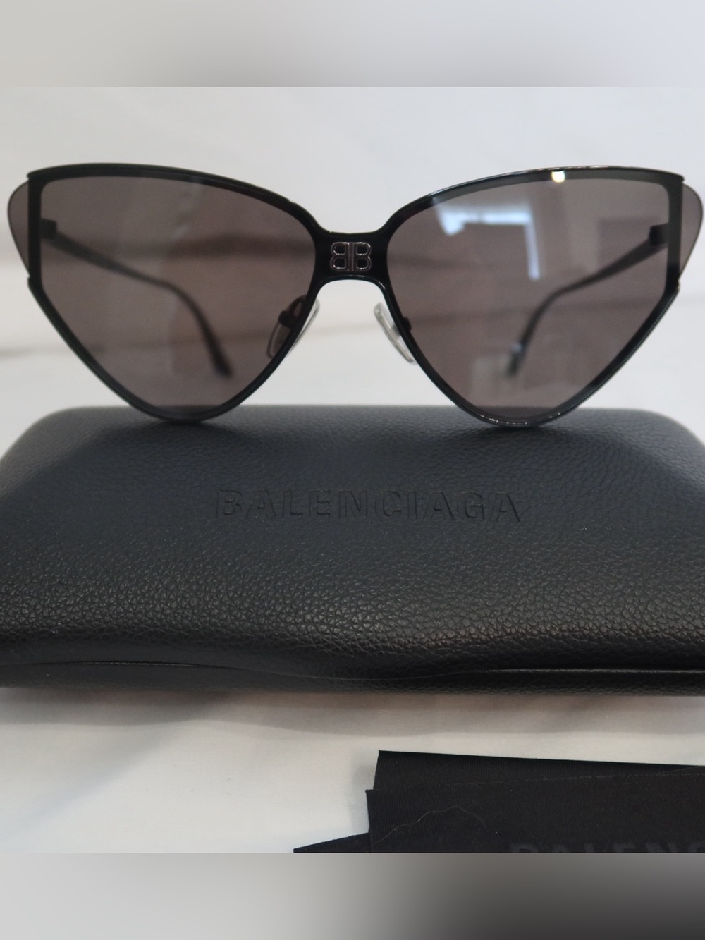 Balenciaga Black Cat-Eye Sunglasses